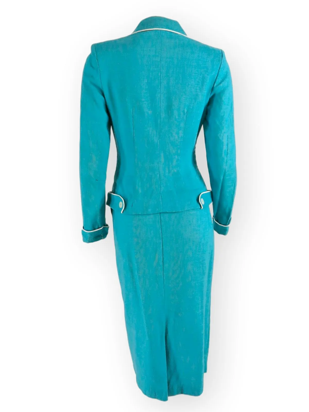 50s Skirt Suit in Turquoise Blue - xs, sm
