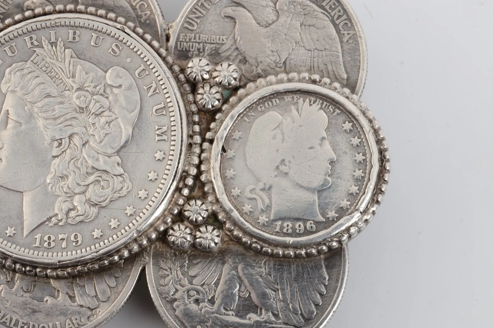 999 Silver Coin Belt Buckle (145.96g.)