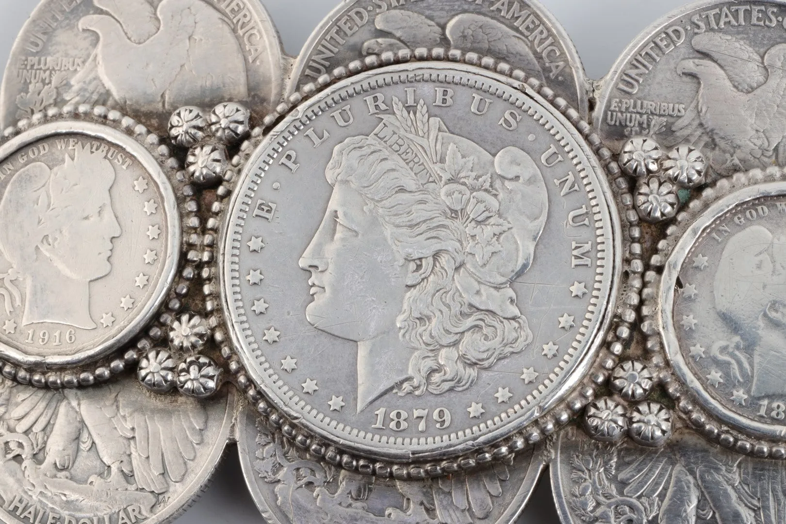 999 Silver Coin Belt Buckle (145.96g.)