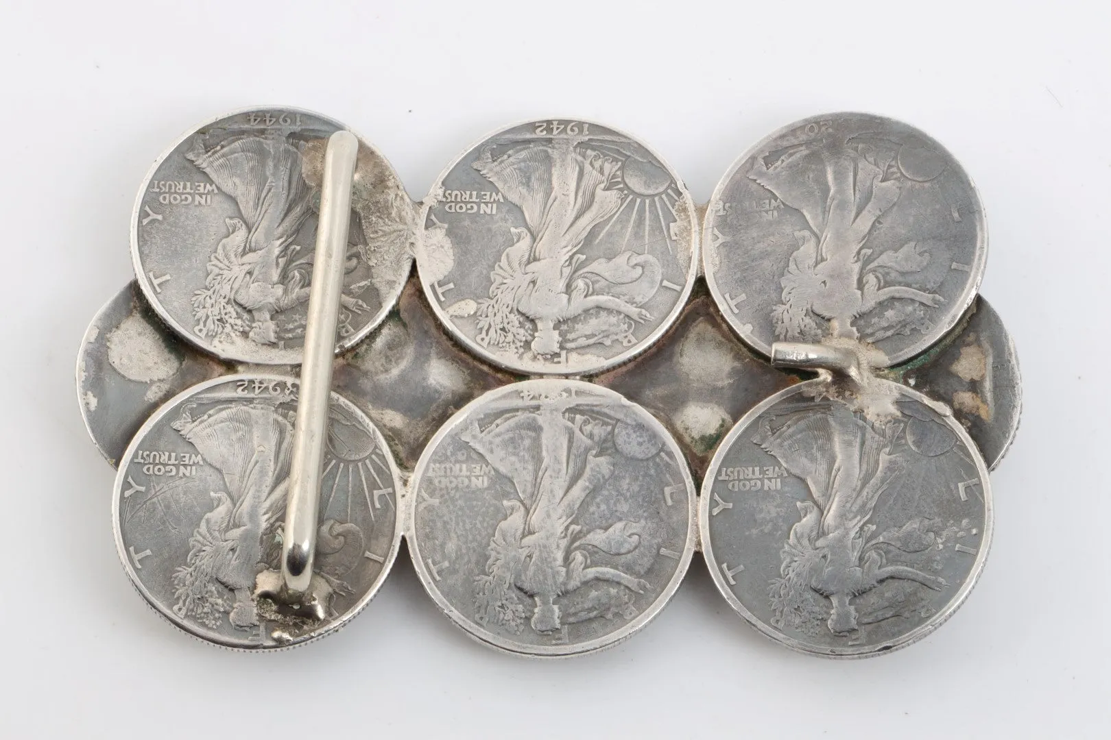 999 Silver Coin Belt Buckle (145.96g.)