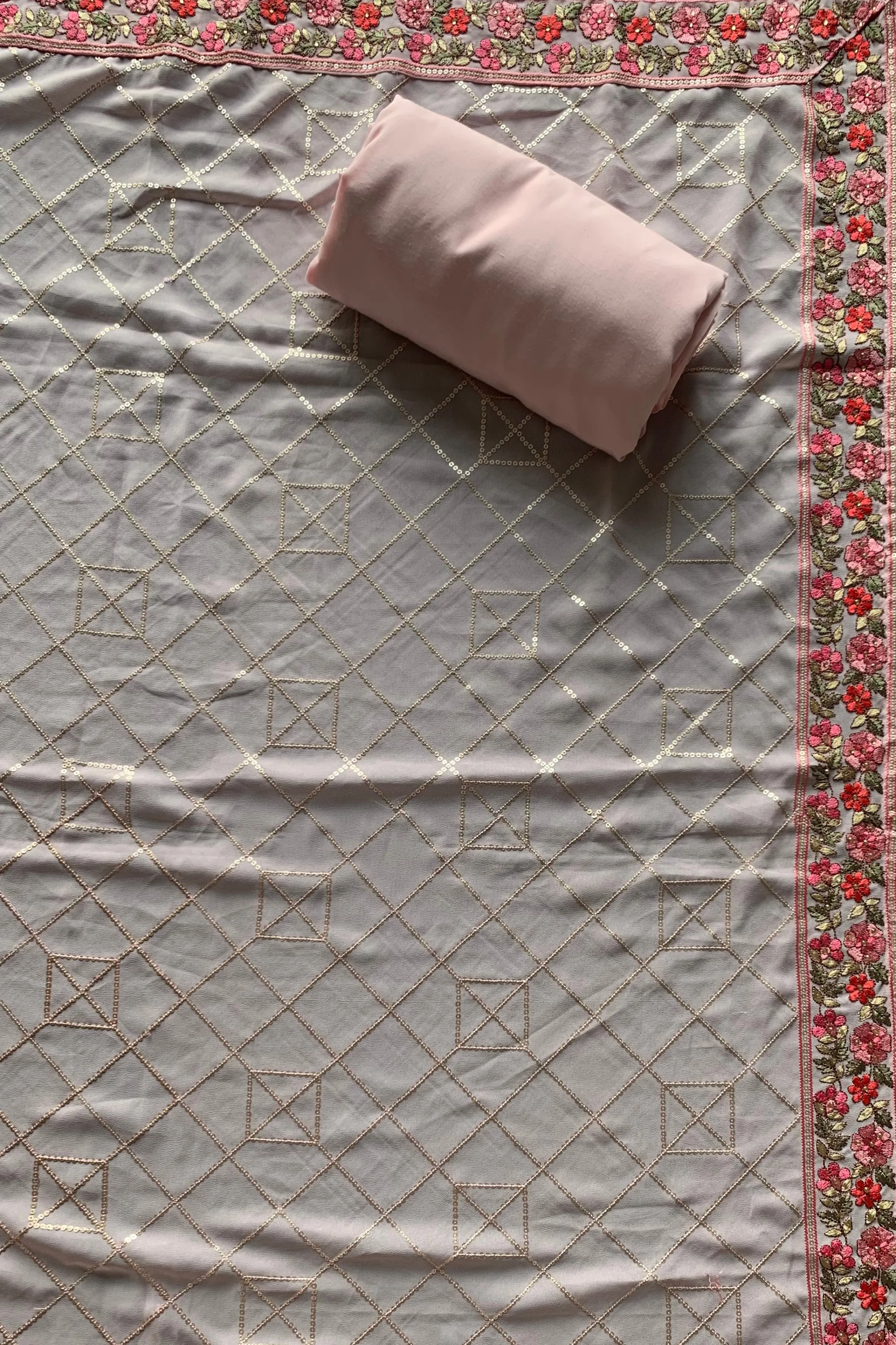 Baby Pink Dress Material