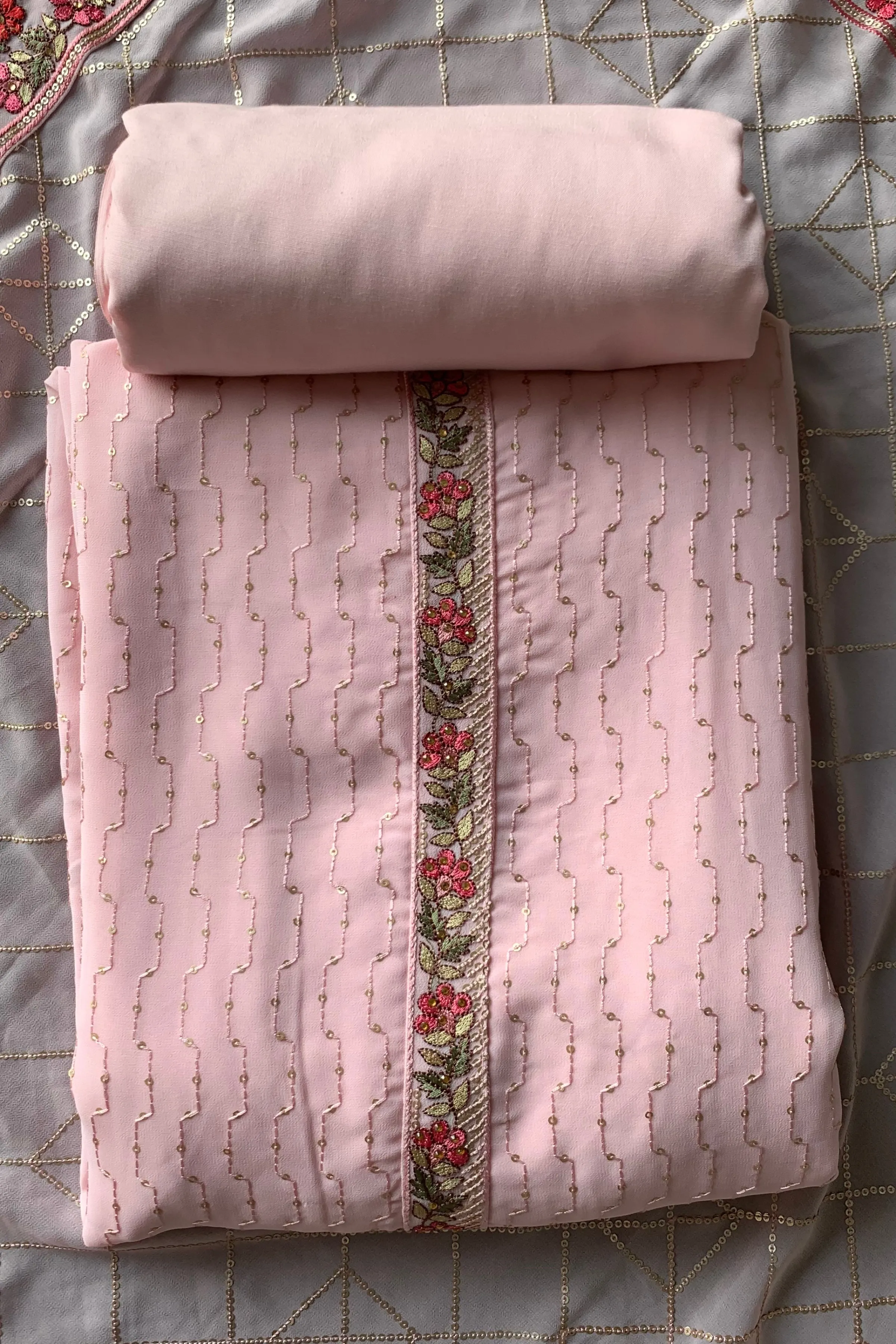 Baby Pink Dress Material