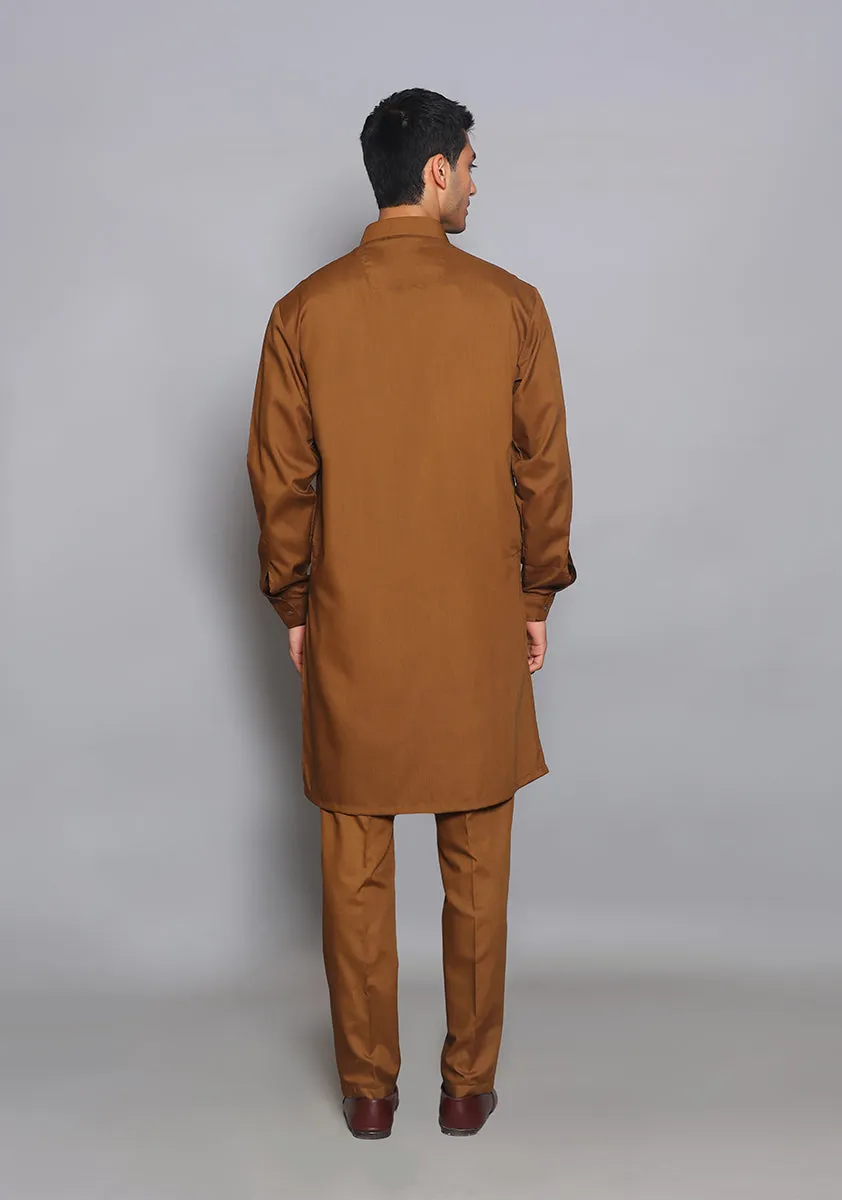 Basic Poly Viscose Breen Slim Fit Suit