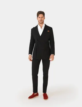 Black Seersucker Double Breasted Suit
