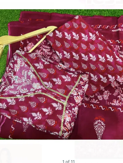 Blossom Wine Floral Salwar Suit Dupatta