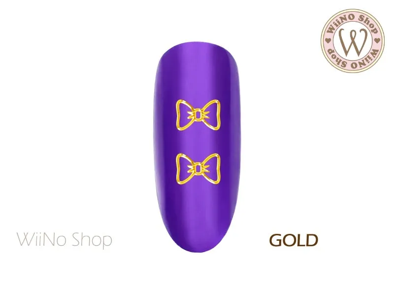 Bow Ultra Thin Nail Art Metal Decoration - 25 pcs