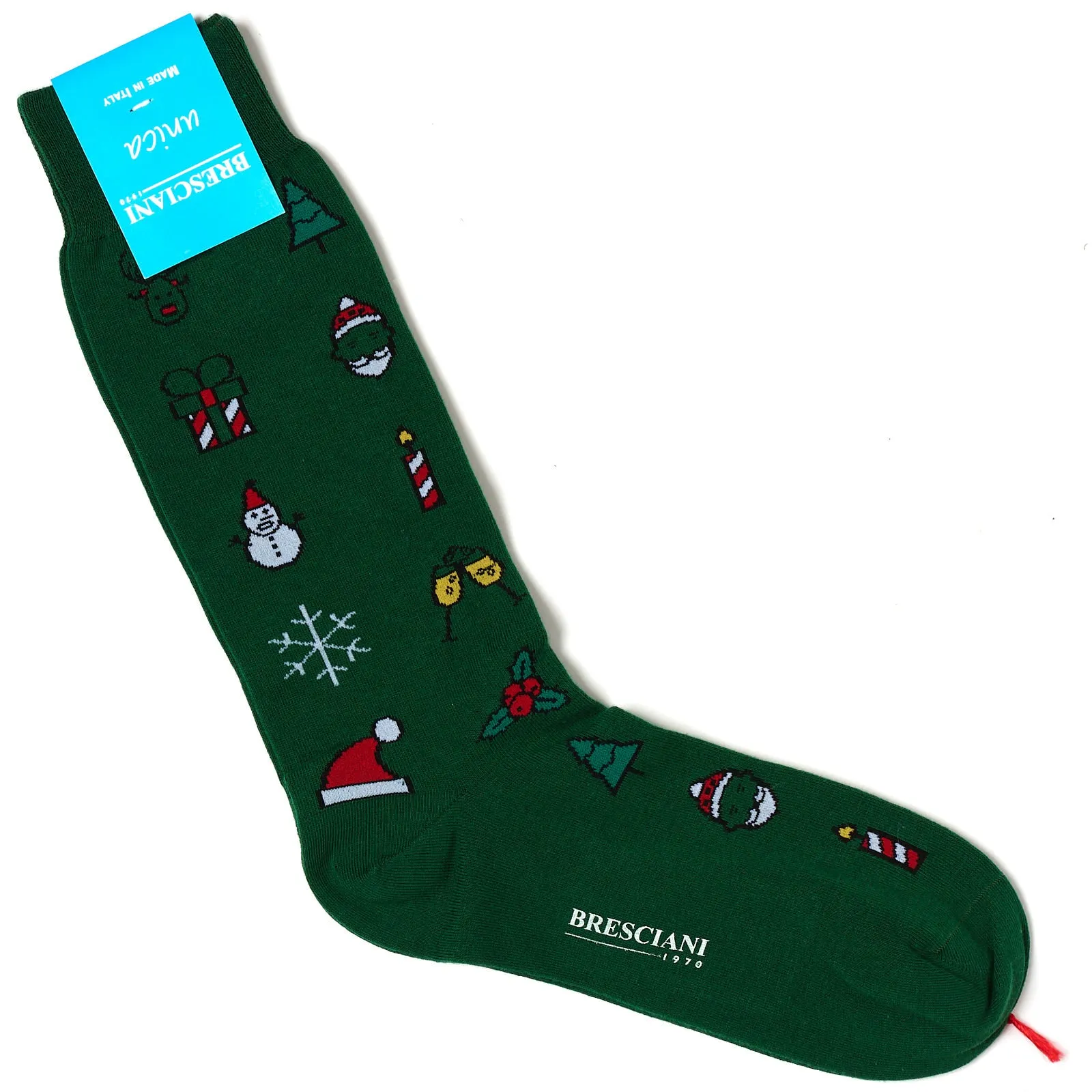 BRESCIANI Cotton Small Design Mid Calf Length Socks US M-L