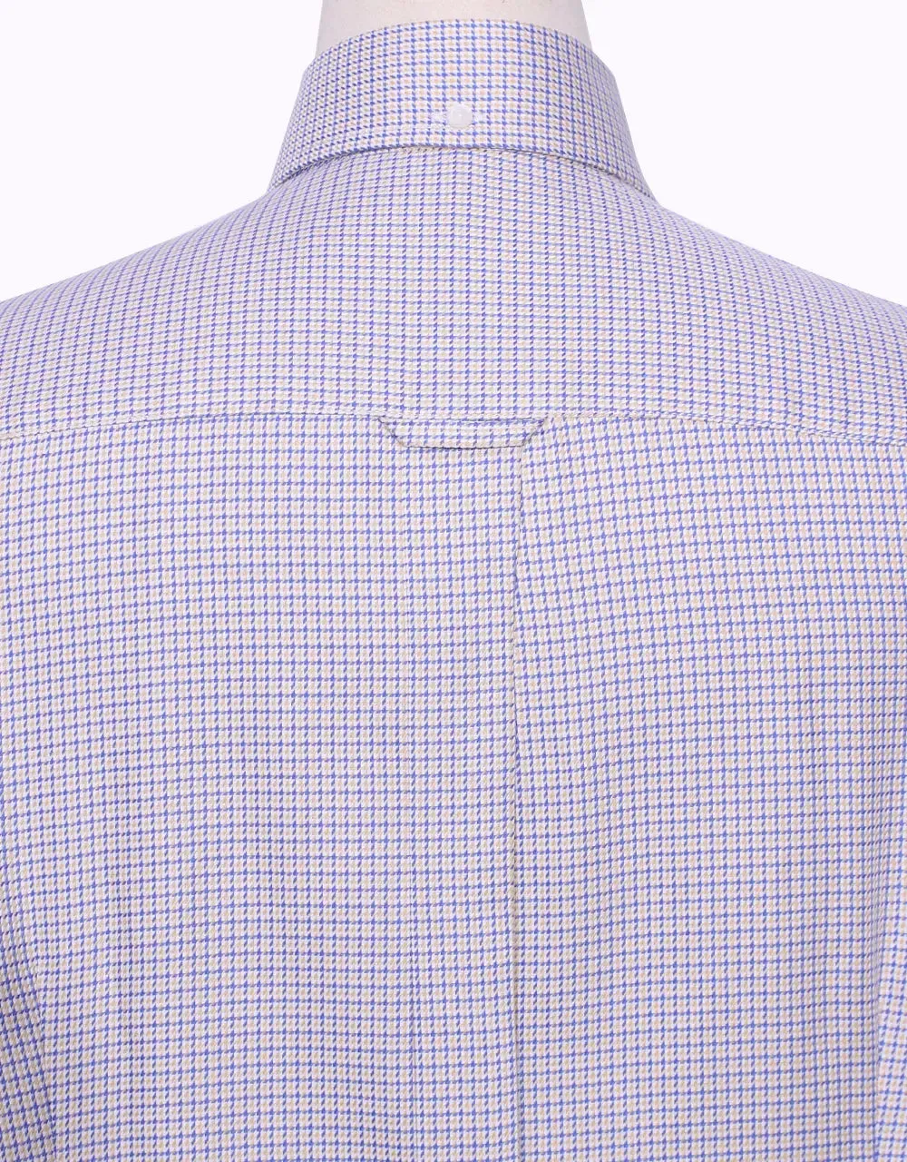 Button Down Shirt - Yellow and Blue Houndstooth Shirt