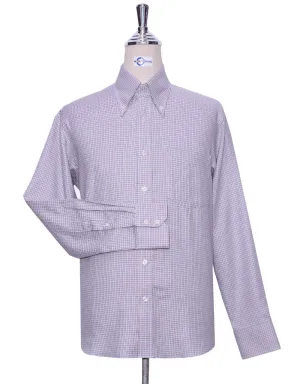 Button Down Shirt - Yellow and Blue Houndstooth Shirt
