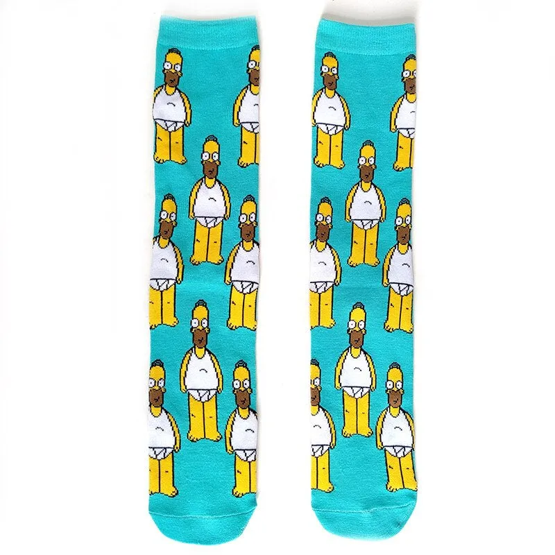 Cartoon Print Casual Street Wear Socks Set