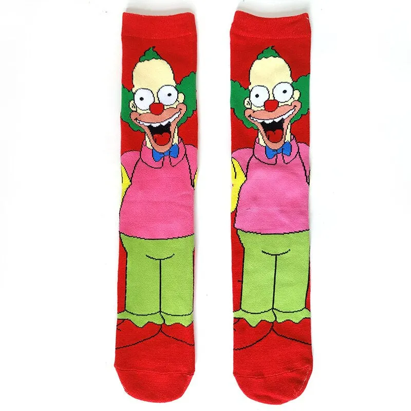 Cartoon Print Casual Street Wear Socks Set
