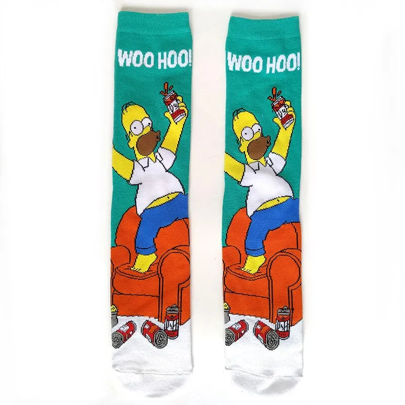Cartoon Print Casual Street Wear Socks Set