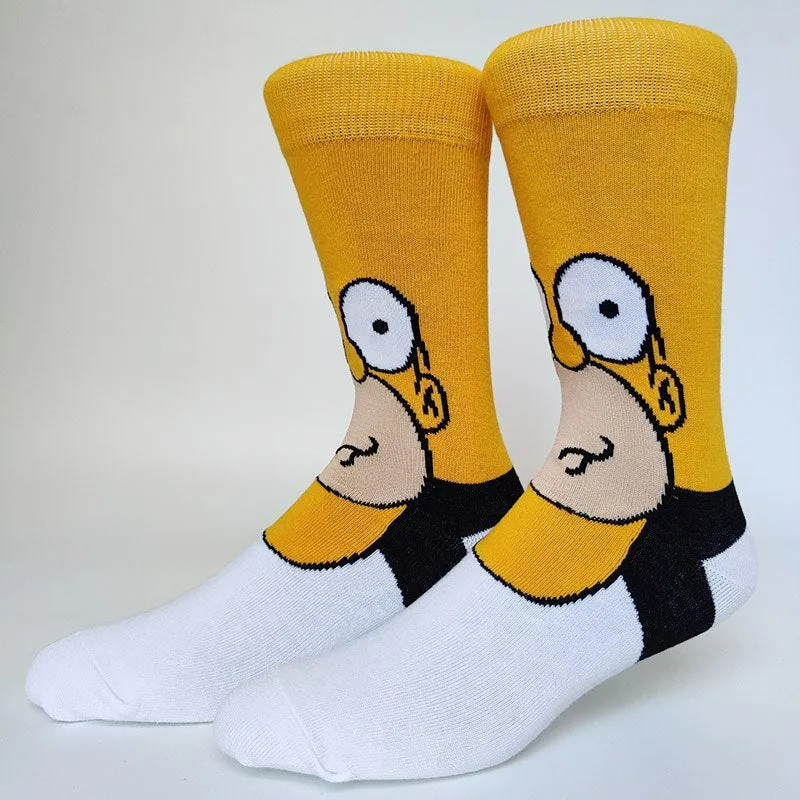 Cartoon Print Casual Street Wear Socks Set