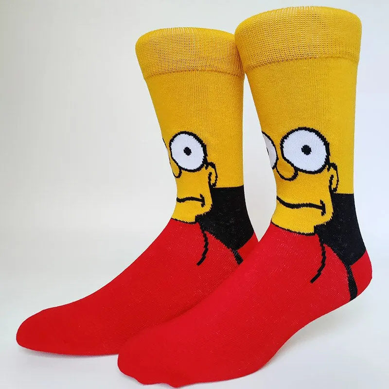 Cartoon Print Casual Street Wear Socks Set