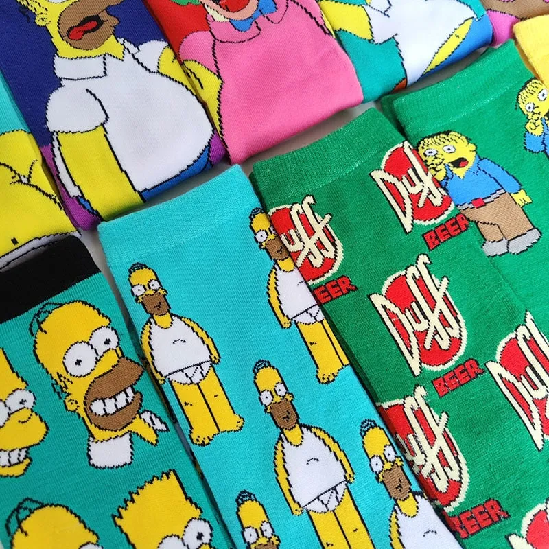 Cartoon Printed Casual Street Style Socks Set