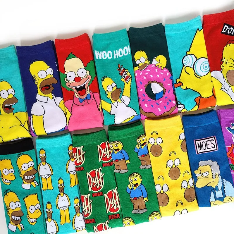 Cartoon Printed Casual Street Style Socks Set