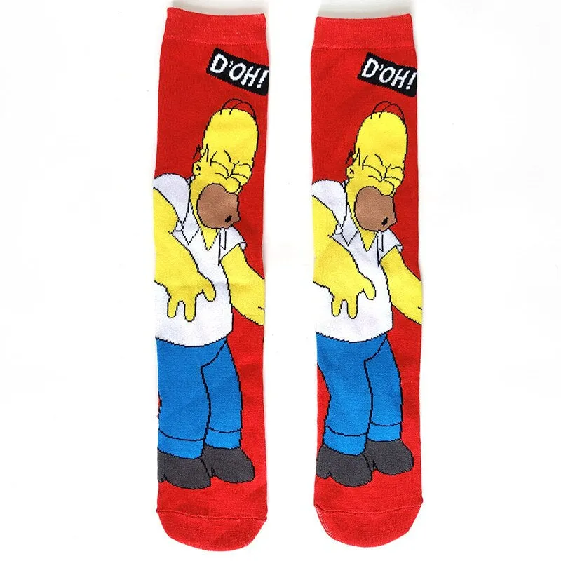 Cartoon Printed Casual Street Style Socks Set