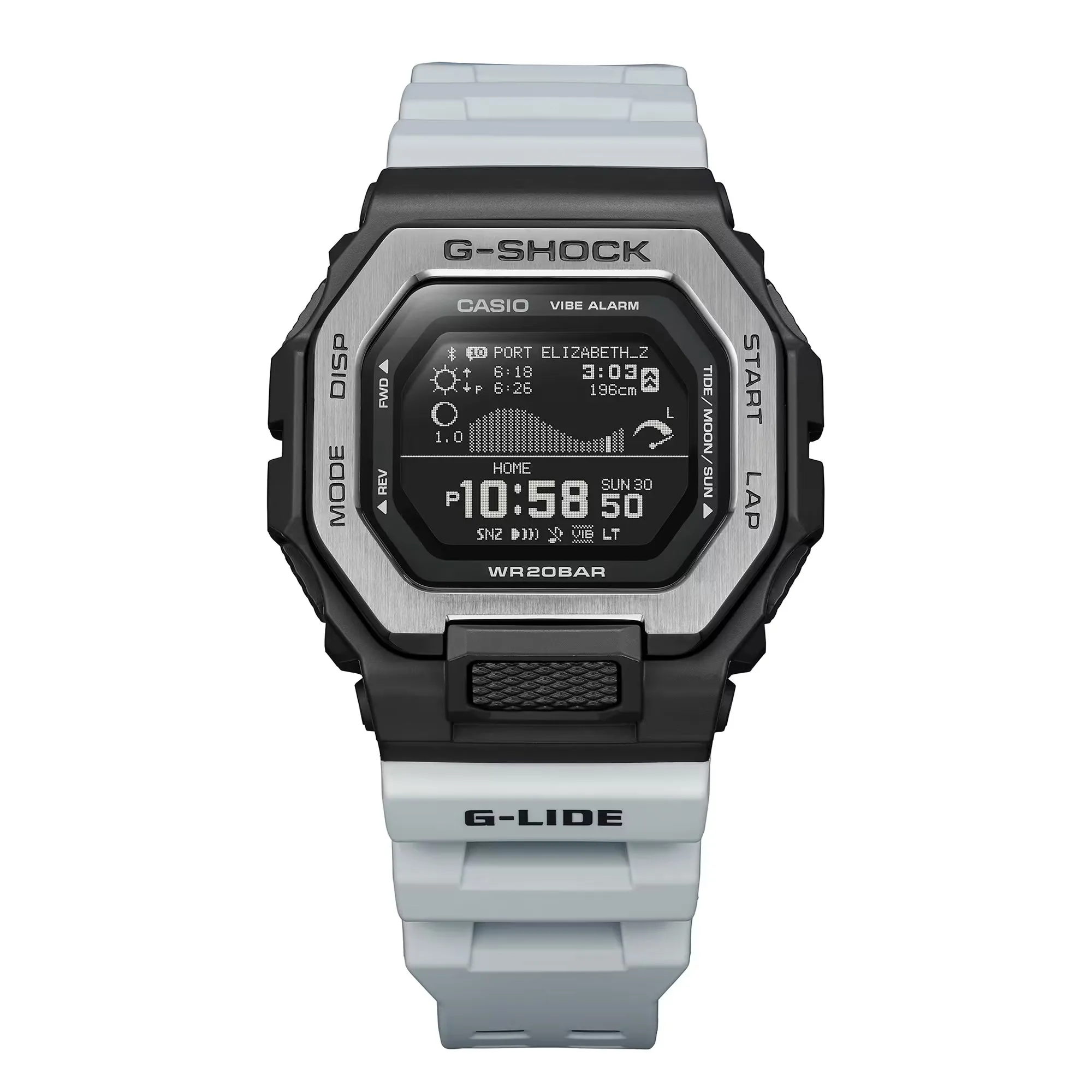 Casio G-SHOCK G-LIDE GBX100TT-8 Grey Monochrome Surf Surfer Men's Tide Watch