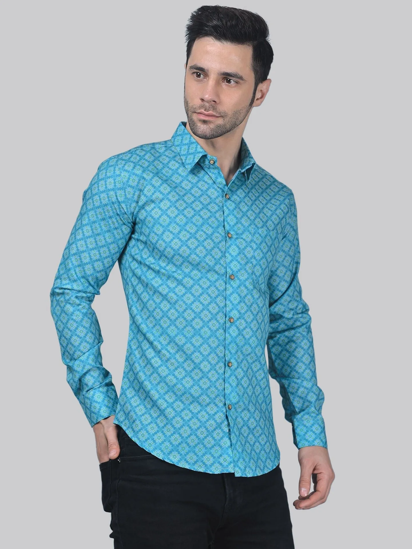City-sleek Men's Printed  Shirt