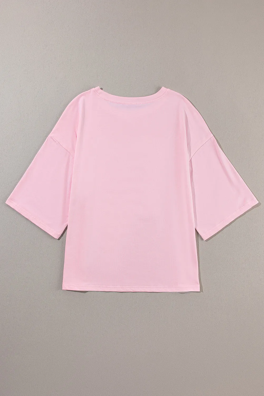 Colorblock Star Patched Half Sleeve Oversized Tee