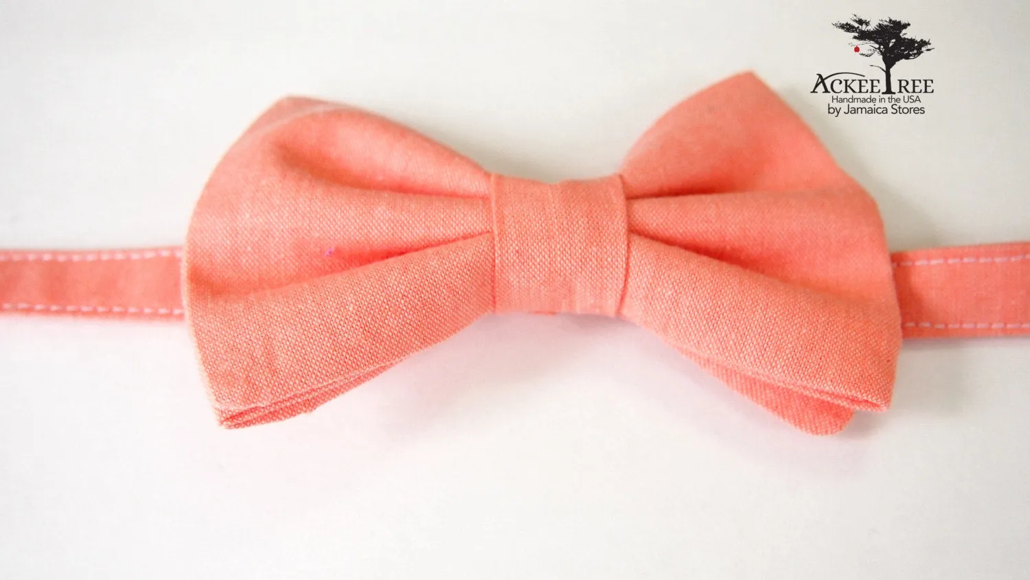Coral Peach Bow Tie