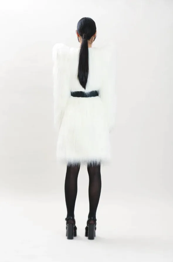 Emily faux fur Coat in Blanc