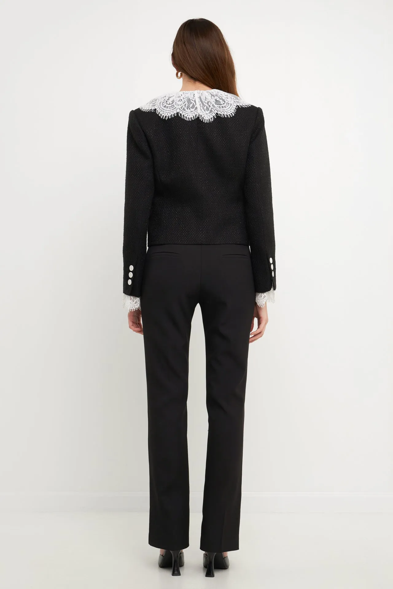 Endless Rose - Tweed Jacket With Lace Collar