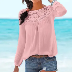 Fashion Lace Stitching Shirt