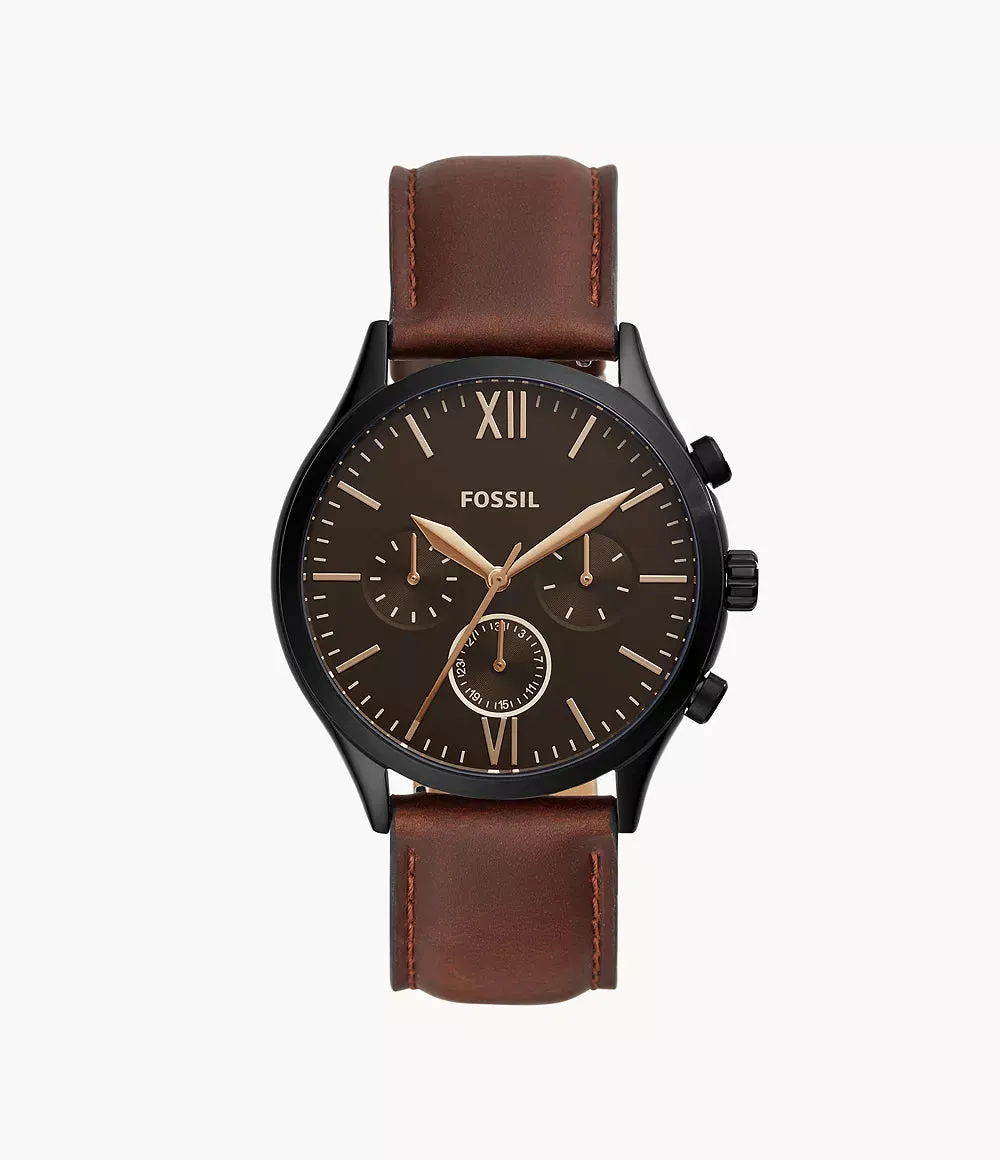 Fenmore Multifunction Brown Leather Watch