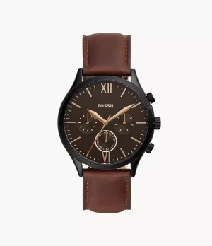 Fenmore Multifunction Brown Leather Watch