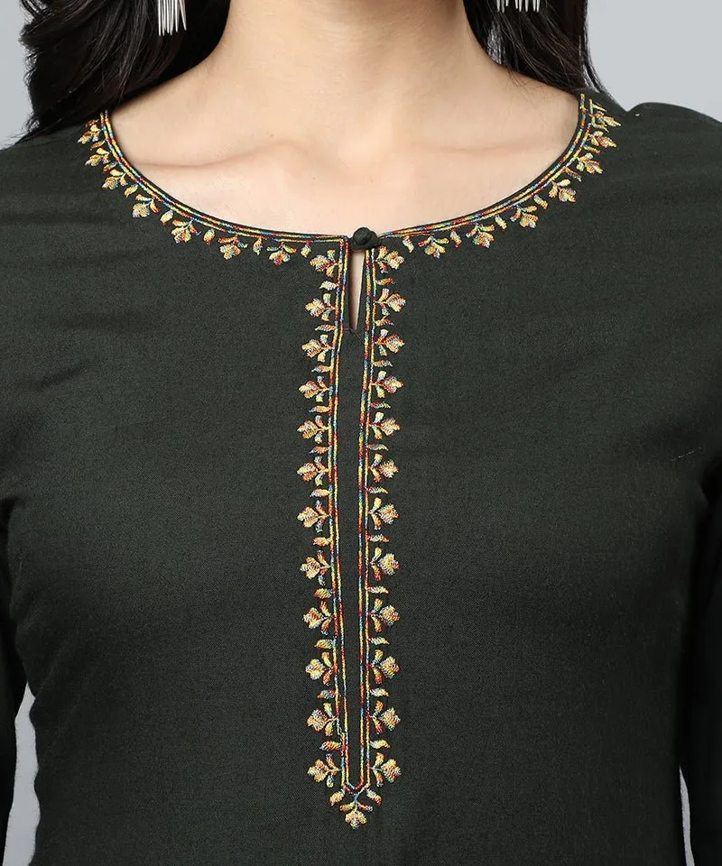 Green Jehlum Kurta Pants Set