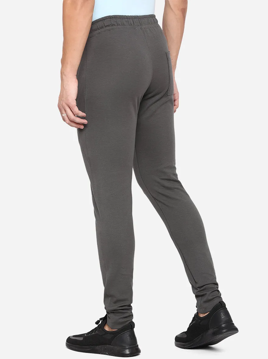 Grey Solid Regular Fit Track Pants | JadeBlue