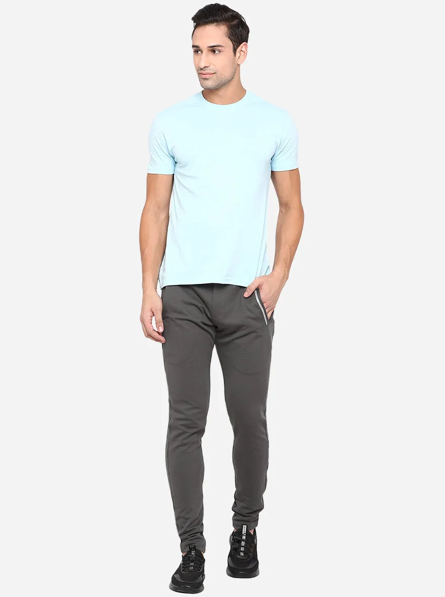 Grey Solid Regular Fit Track Pants | JadeBlue