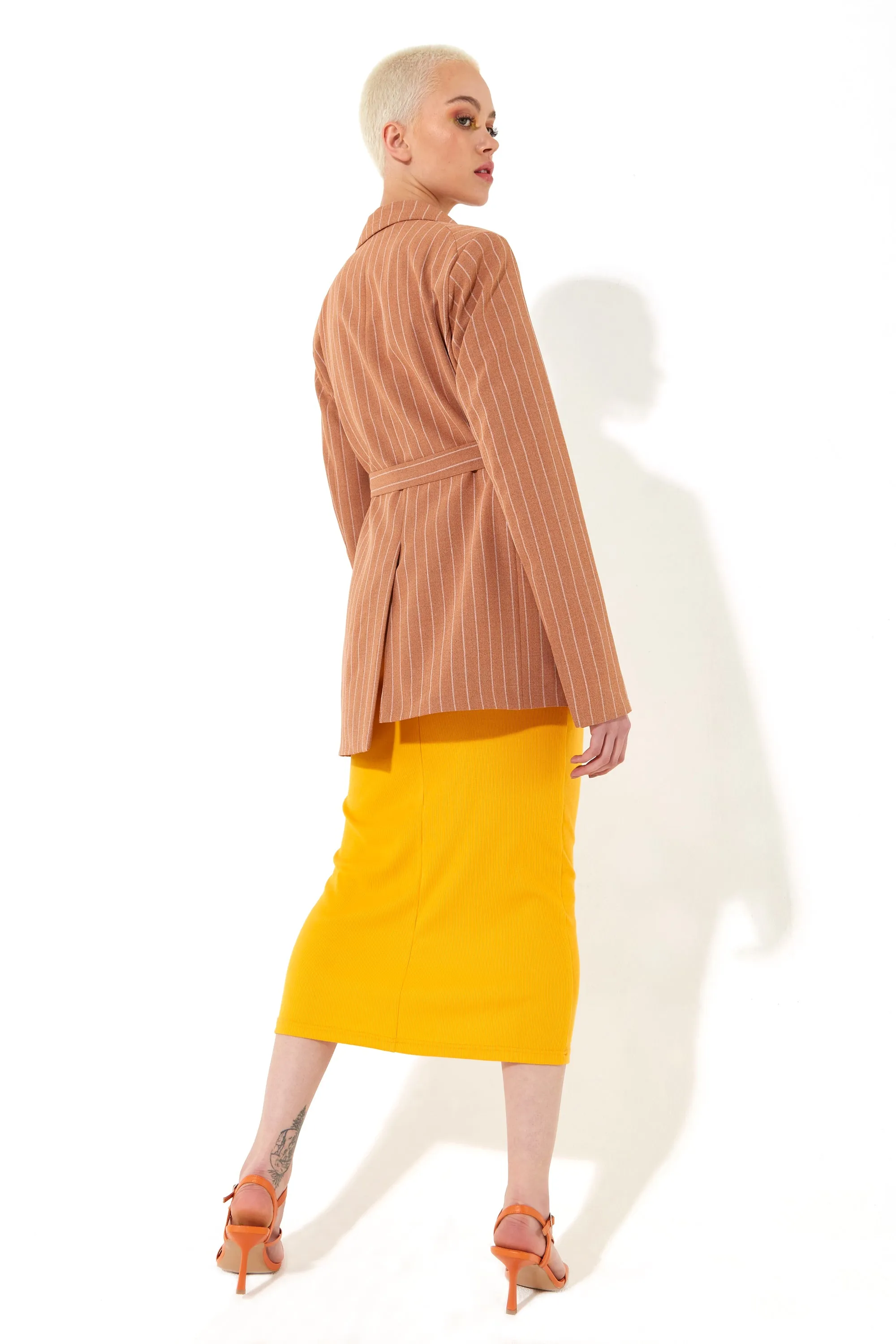 House of Holland Oversized Jacket with A Belt Button Fastening and Extra Long Sleeves