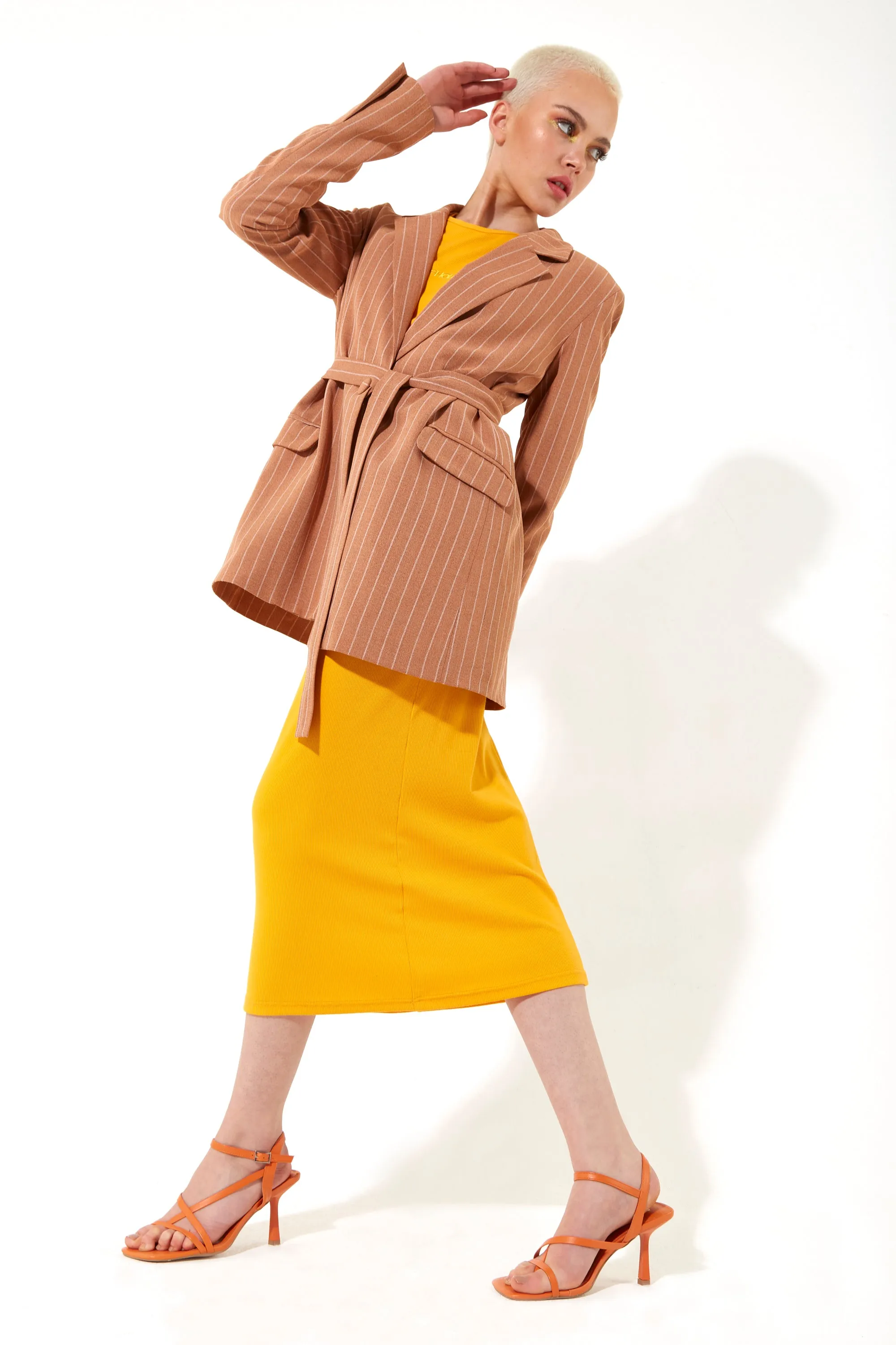 House of Holland Oversized Jacket with A Belt Button Fastening and Extra Long Sleeves