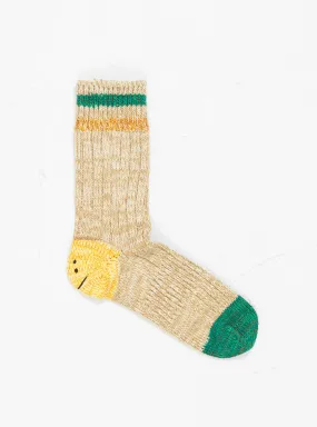 Ivy Rainbow Happy Heel Socks Beige