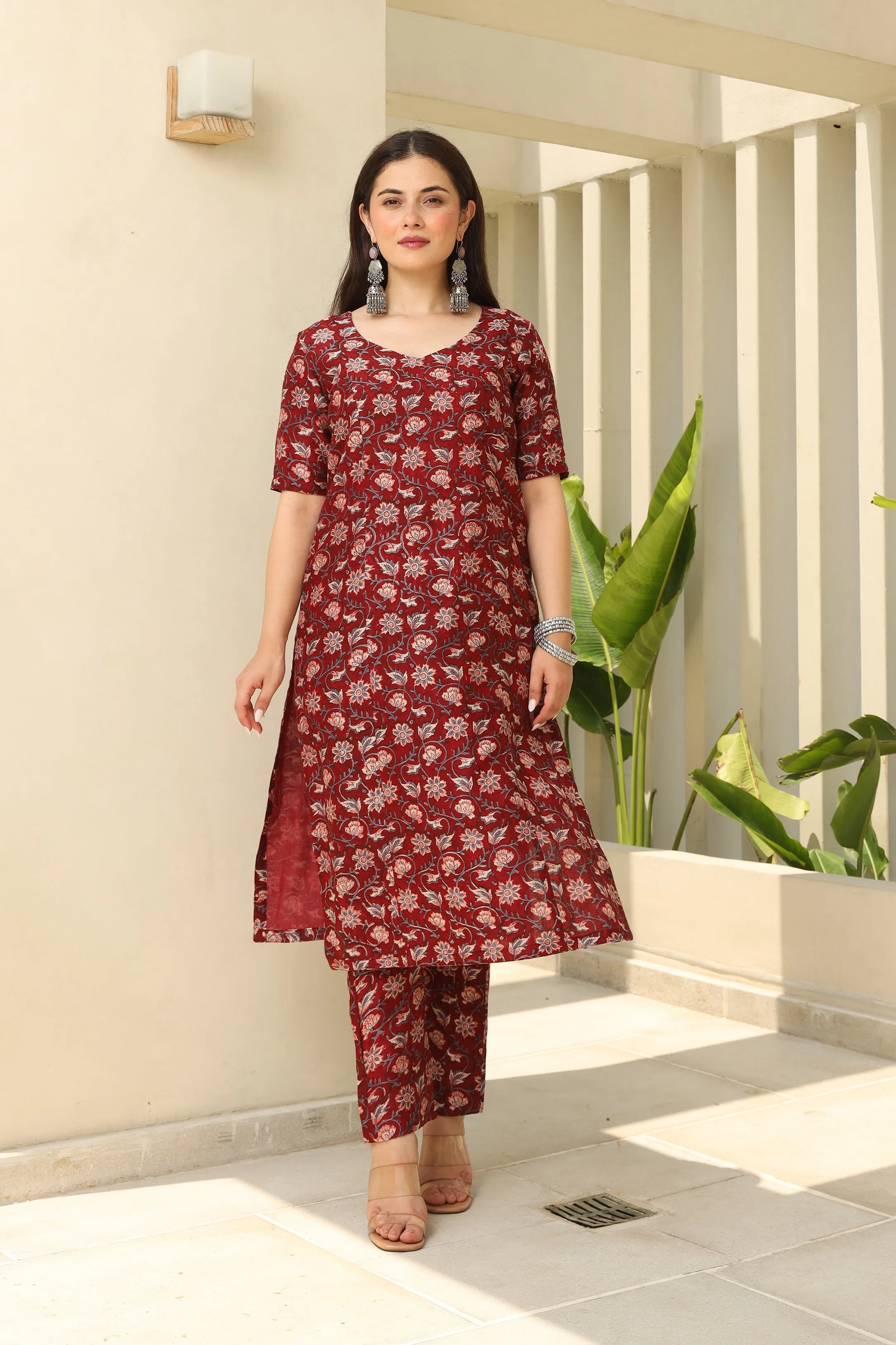 Maroon Zari Royal Chanderi Suit Set