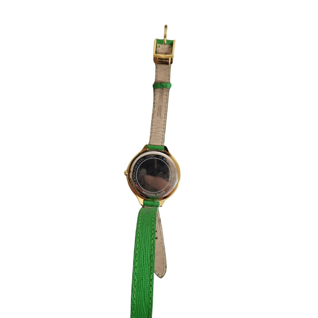 Michael Kors MK2287 Green Leather Wraparound Watch | Pre Loved |