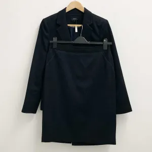 Papaya Skirt Jacket Suit Size 12 Dark Navy Black