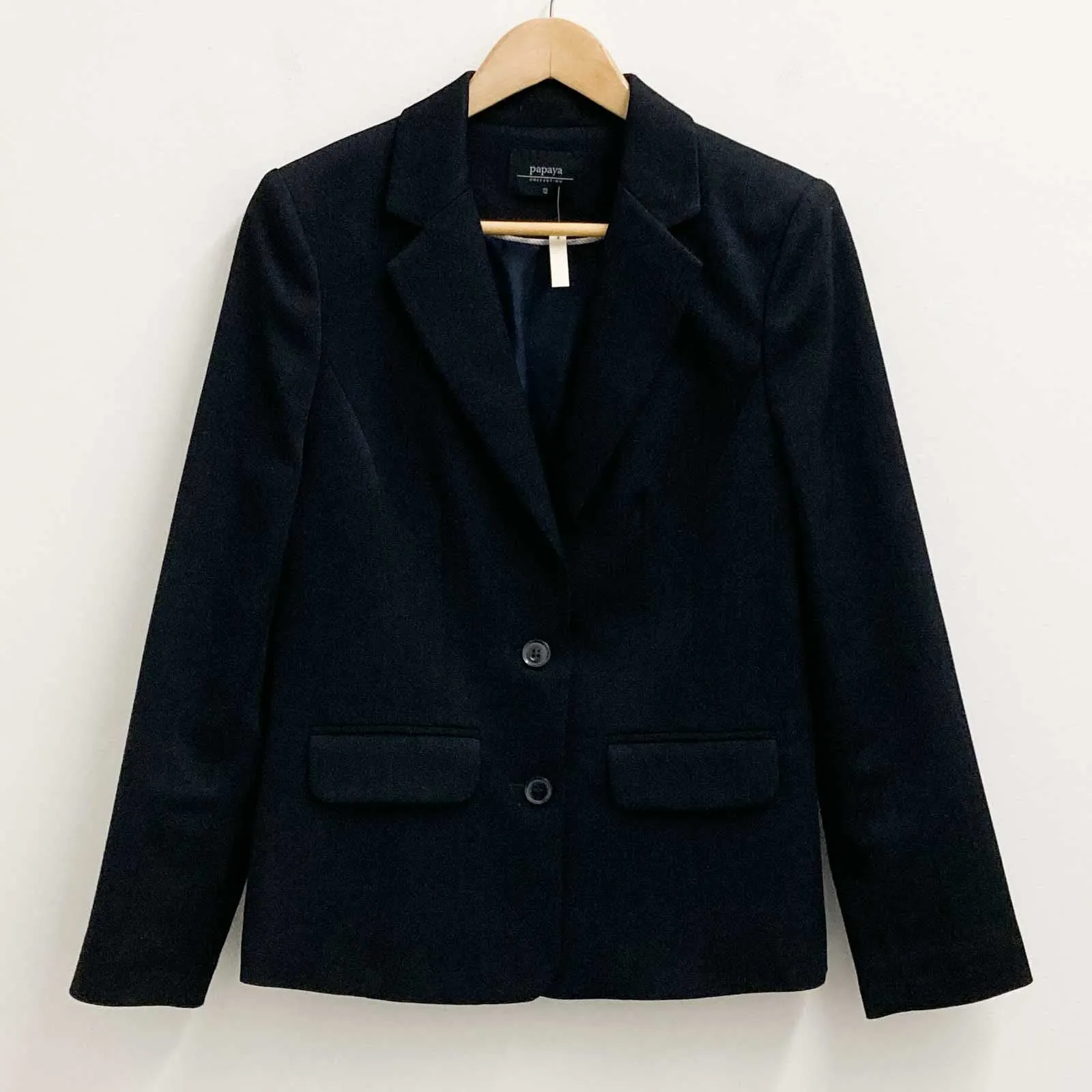 Papaya Skirt Jacket Suit Size 12 Dark Navy Black