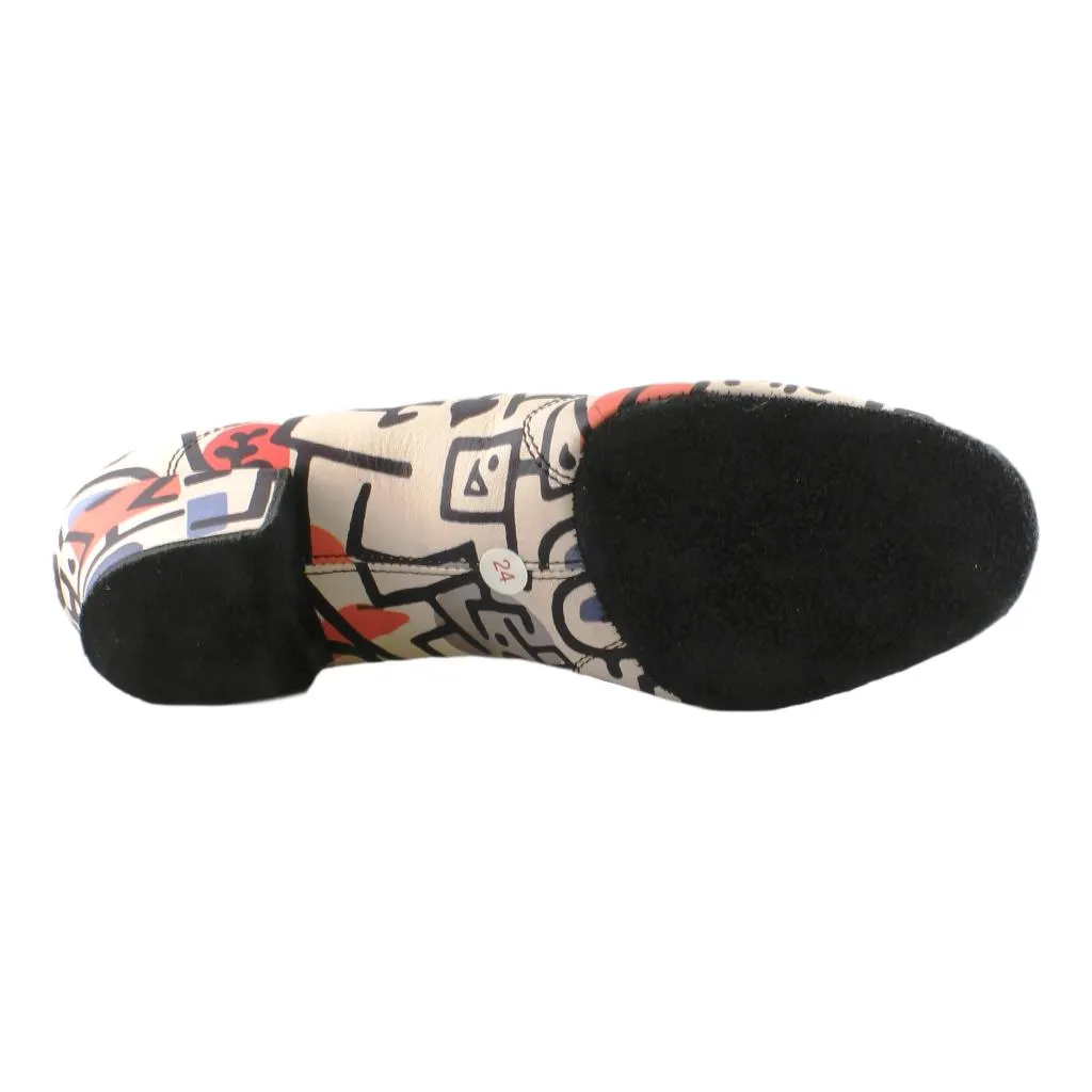 Practice Dance Shoes, 1205 Flexi, Leather Playing Cards, Black Sole