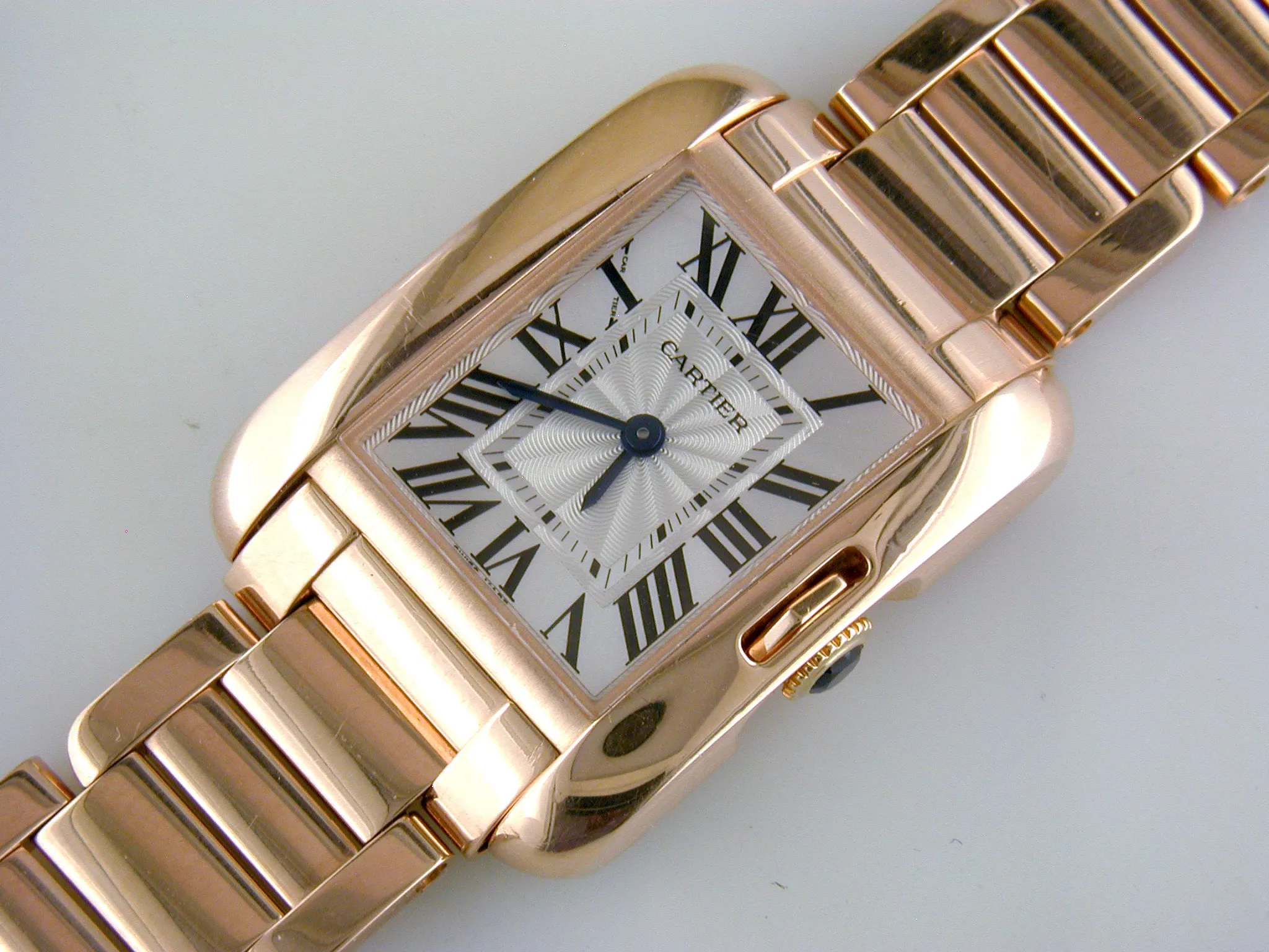 Pre-Owned Cartier Tank Anglaise 18k Rose Gold Quartz Watch W5310013