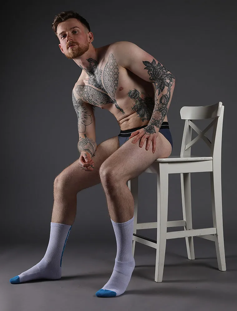 Reverse Blue Strip Lux Sports Sock