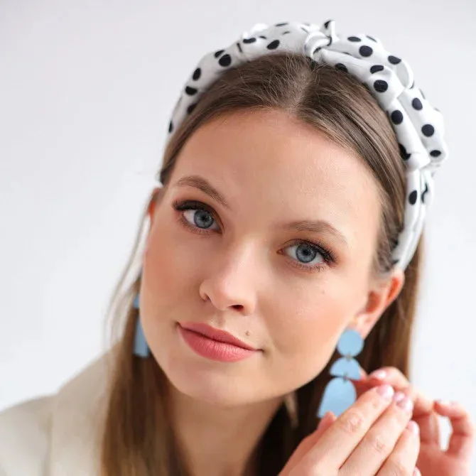 Ripple Headband Satynowa Vivie - Black Dots