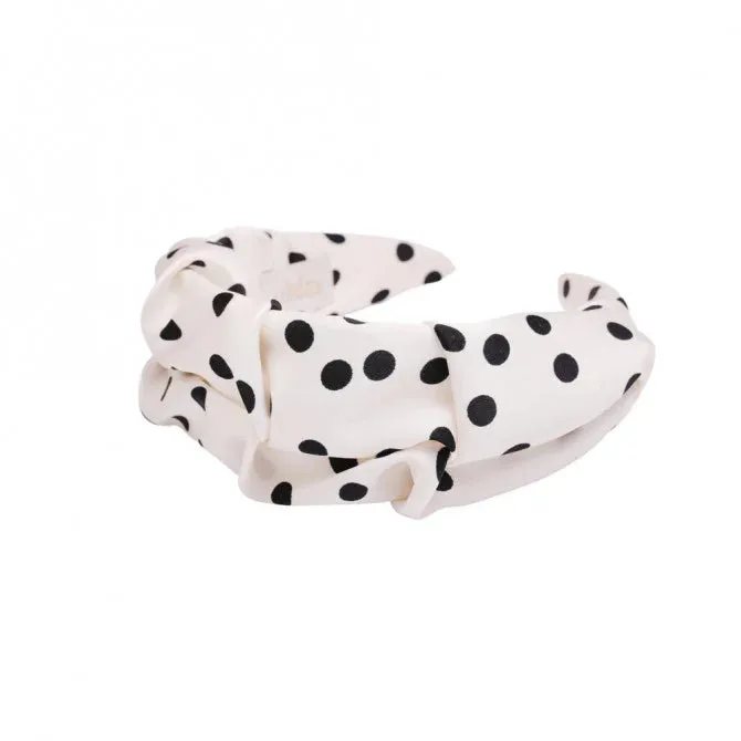 Ripple Headband Satynowa Vivie - Black Dots