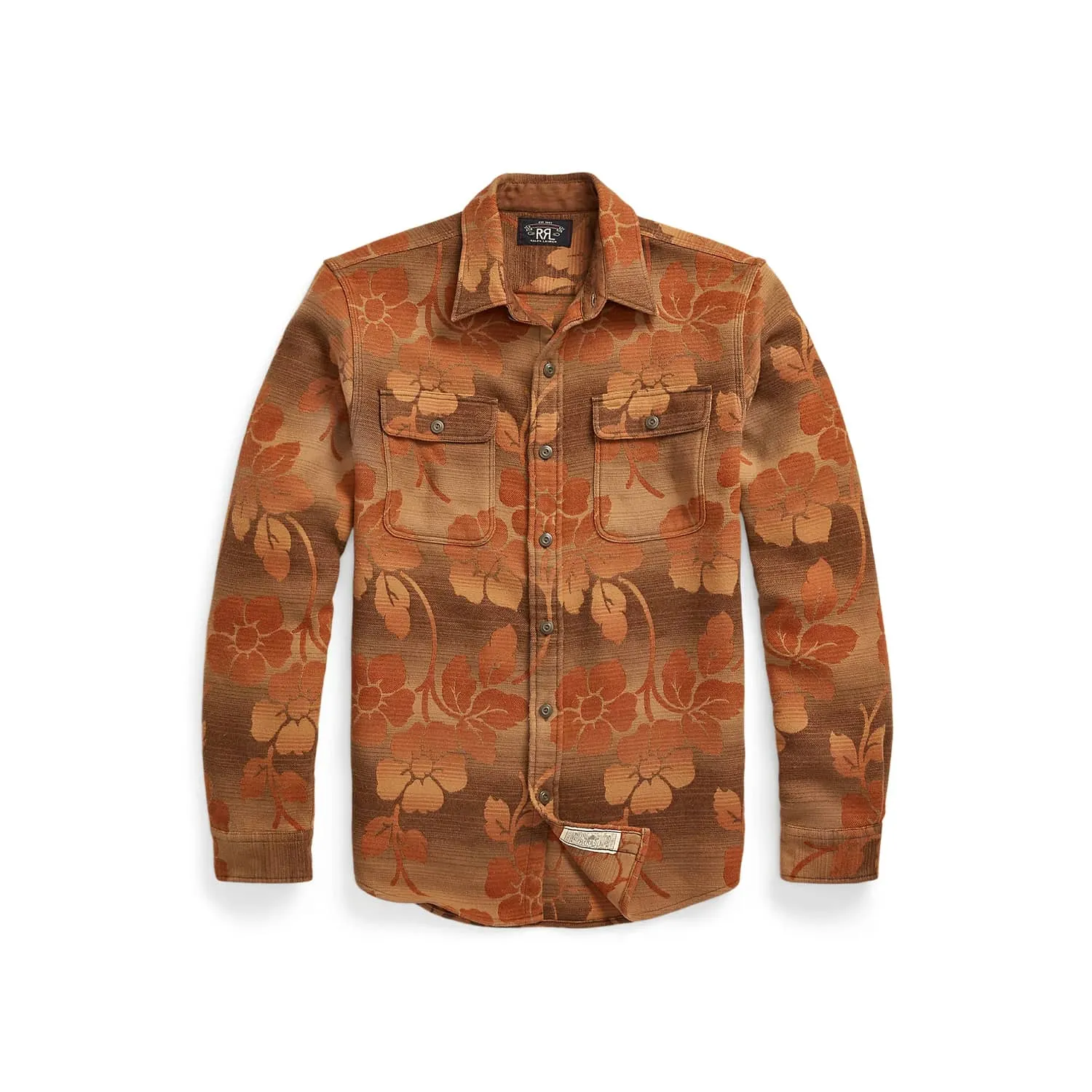 RRL Floral Jacquard Workshirt Brown/ Orange FINAL SALE