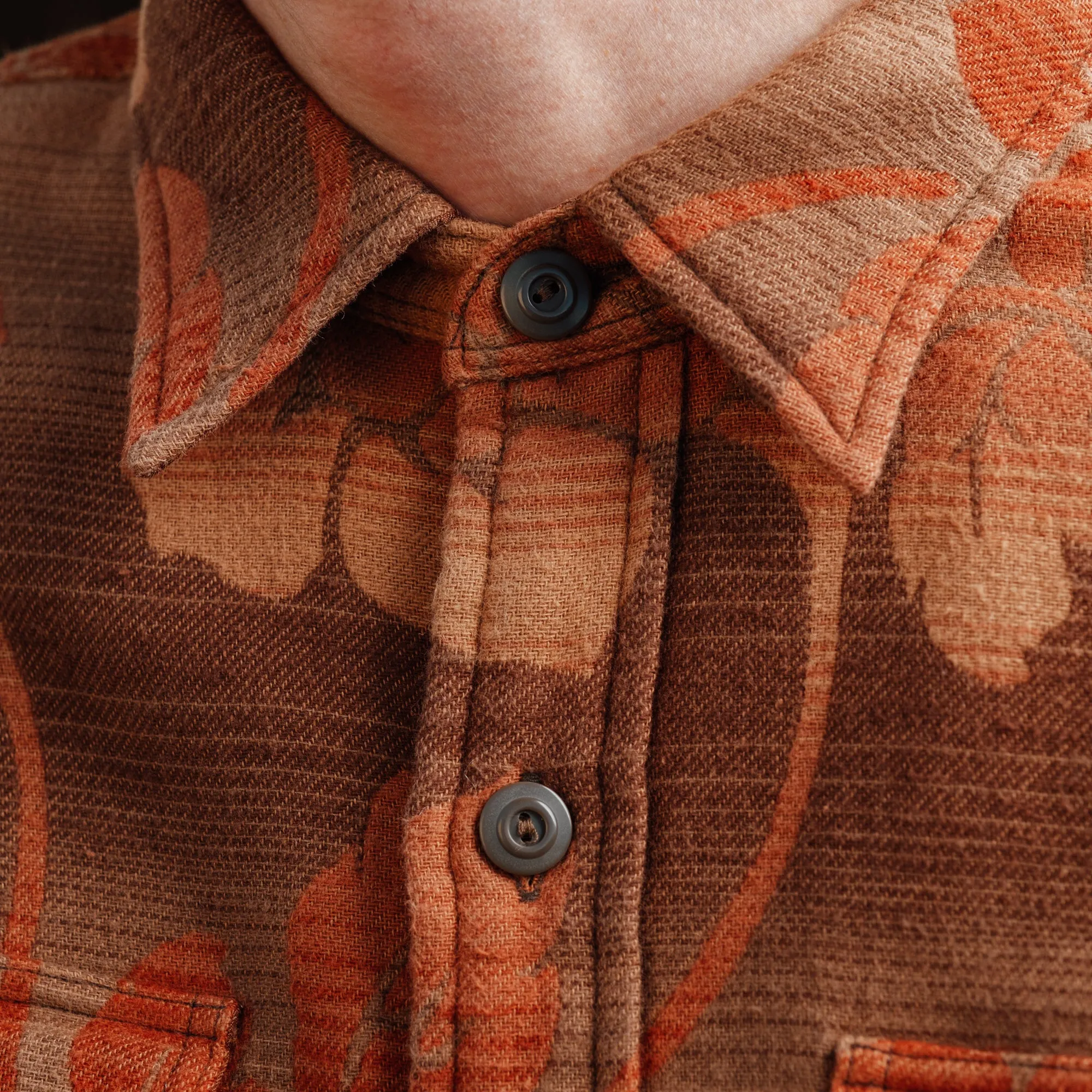 RRL Floral Jacquard Workshirt Brown/ Orange FINAL SALE