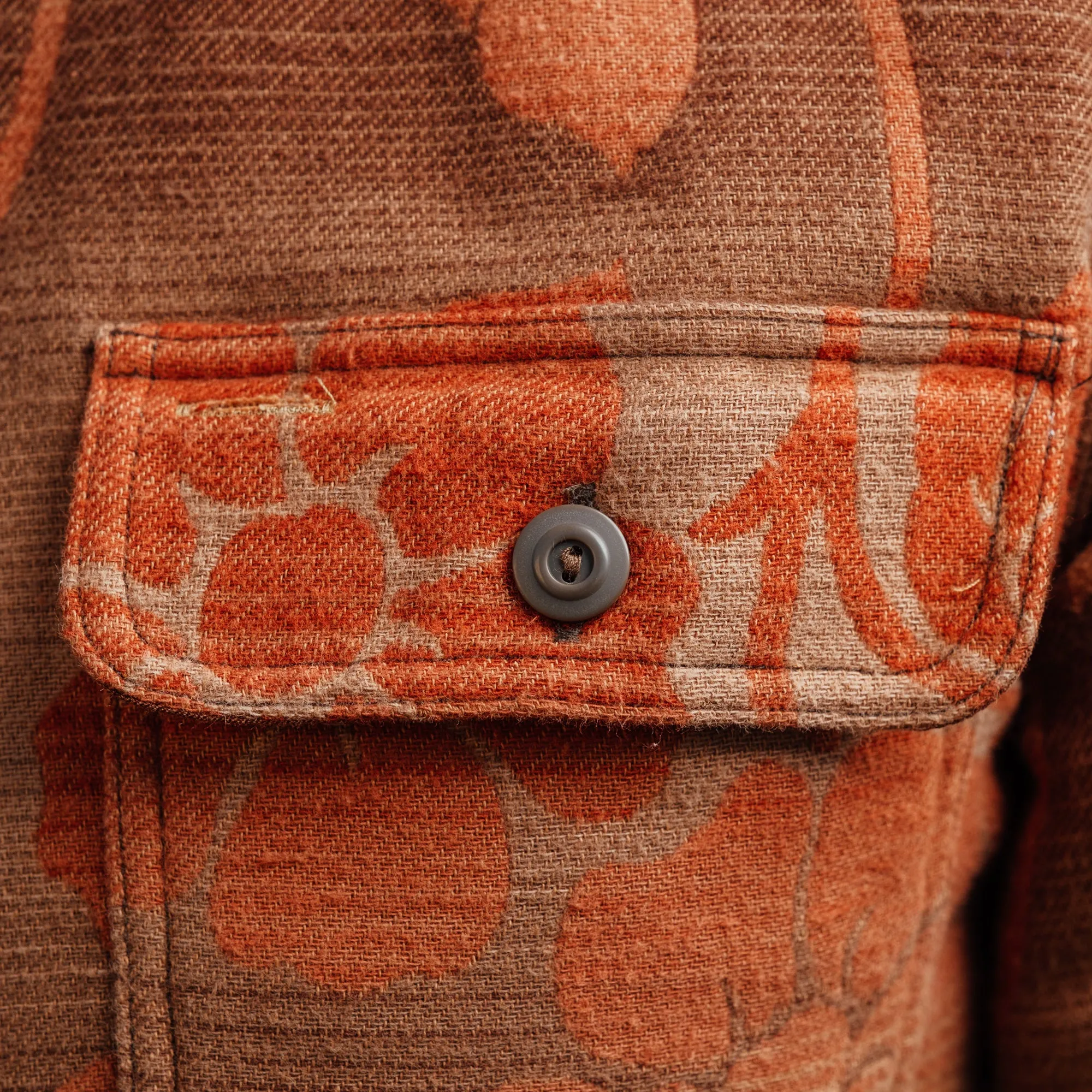 RRL Floral Jacquard Workshirt Brown/ Orange FINAL SALE