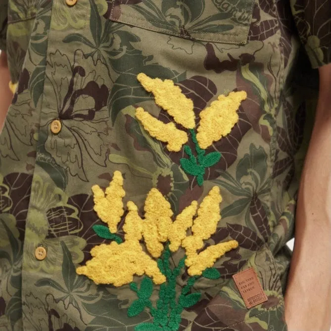 Floral Camo Scotch & Soda Embroidered Twill Shirt (Model 171646)