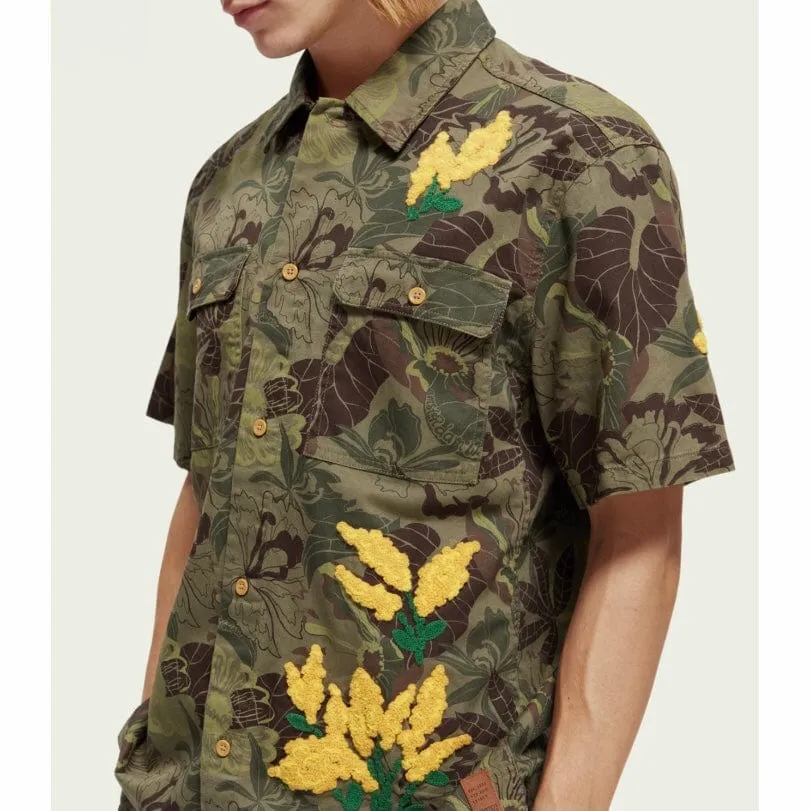 Floral Camo Scotch & Soda Embroidered Twill Shirt (Model 171646)